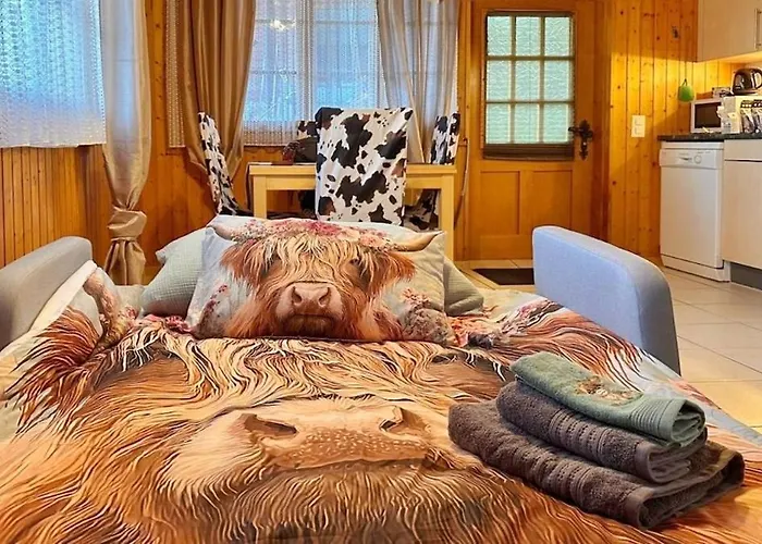 Gemuetliche 2-zimmer Mir Bergblick דירה Aeschi Bei Spiez